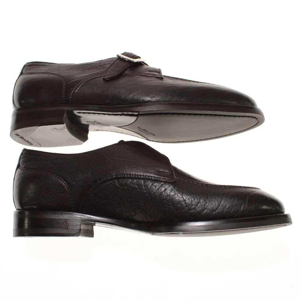 Di Bianco NWB Single Monk Strap Dress Shoes Size 40 (US 7) in Brown Leather